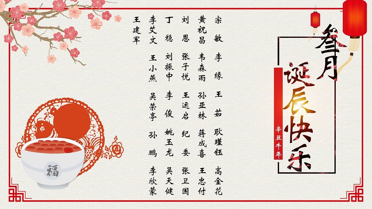 【生日祝?！抗ё?3月生日的員工生日快樂！