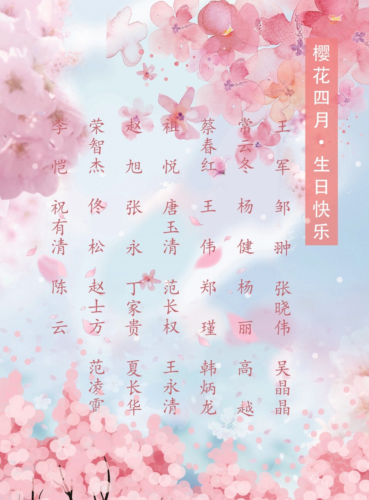 【生日祝?！抗ё?4月生日的員工生日快樂！